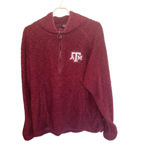 Texas A&M Sherpa Fleece Pullover Plus Sz XXL Burgundy Jacket 1/4 Zip Colosseum - Picture 1 of 10